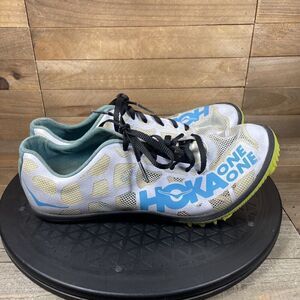 Hoka One One Rocket MD Womens 8.5 Athletic Track Running Shoes Spikes White